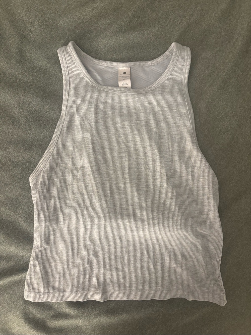 Yogalicious Light Gray Ribbed Tank Top